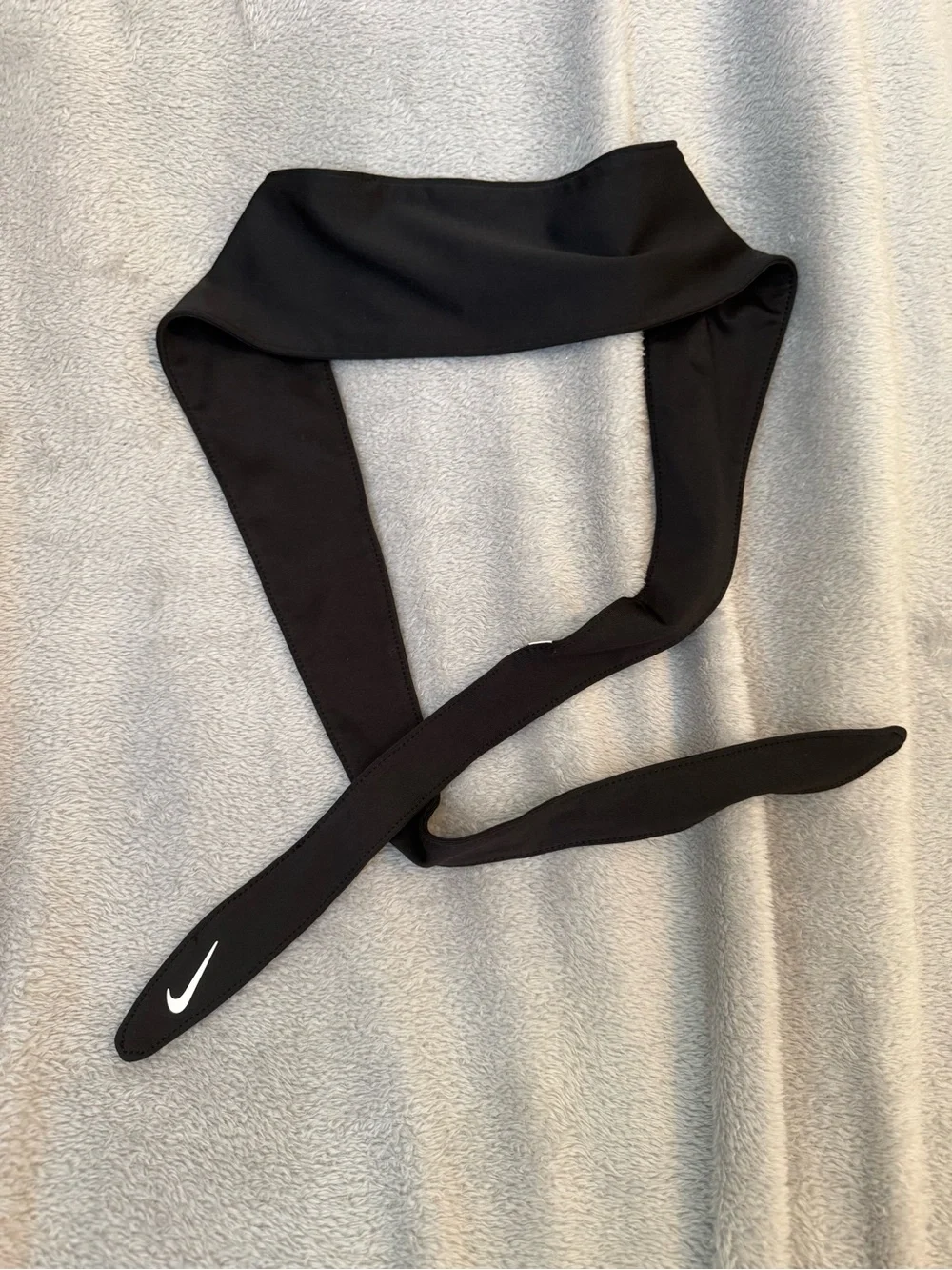Nike Black Tie-Back Sports Headband with Swoosh